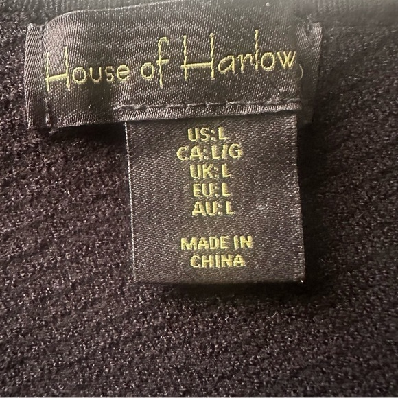 House of Harlow 1960 Womens Size  Large Chunky Rib Knit V Neck - Picture 2 of 5